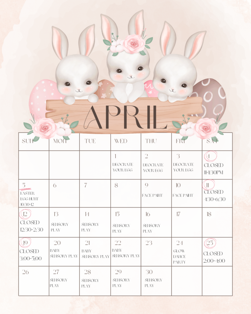 April 2026 Calendar of Activities