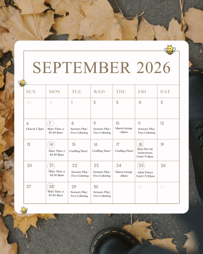September 2026 Calendar of Activities